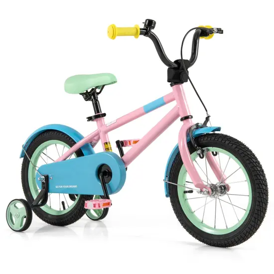 Pink Kids Bike with Adjustable Handlebar and Saddle for Comfortable Riding {8}