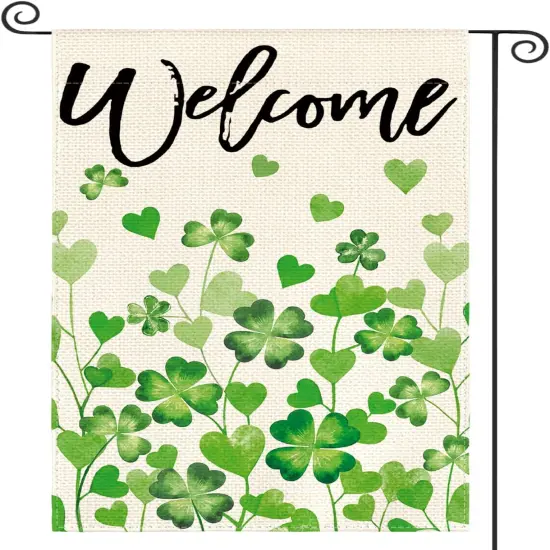St. Patrick's Day Welcome Garden Flag &ndash; 12x18 Inch, Double-Sided {1}