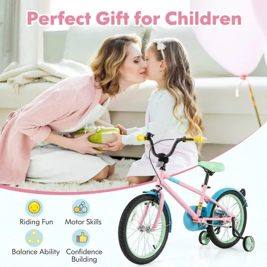 Pink Kids Bike with Adjustable Handlebar and Saddle for Comfortable Riding {5}