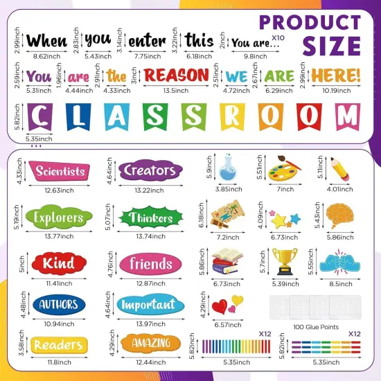 74 Pcs Back to School Classroom Decoration {2}