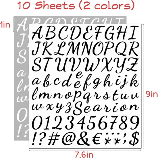 10 Sheets 840 Pcs Self-Adhesive Alphabet Letters Numbers Kit {2}