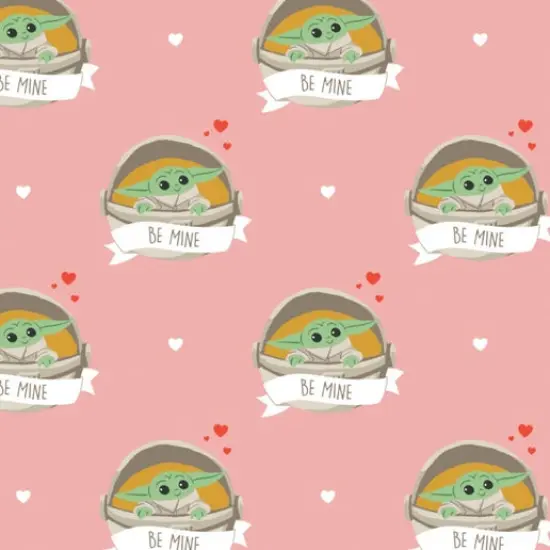 Disney's Character Valentine's Day Be Mine Pink Cotton Fabric by the Yard {1}