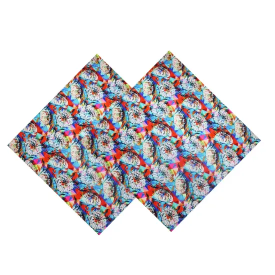 1 Yard Abstract Wild Flower Printed Spandex Fabric {5}