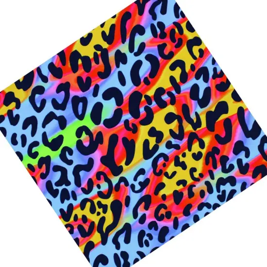 Funky Heatwave Leopard Printed Spandex Fabric Multicolor {4}
