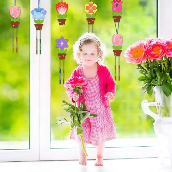 12 Pack Flower Wind Chime Craft for Kids {4}