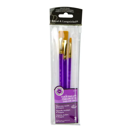 RSET-9134 | 3pc Golden Taklon Wash Brush Set {1}