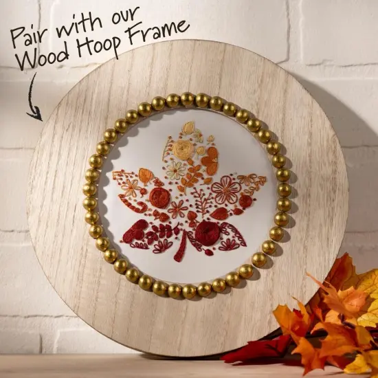 Bucilla Stamped Embroidery Kit W/6" Plastic Hoop-Autumn Foliage {5}