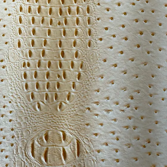 1 Yard Gatorich Faux Leather Vinyl Fabric 54/56" Width Beige {1}