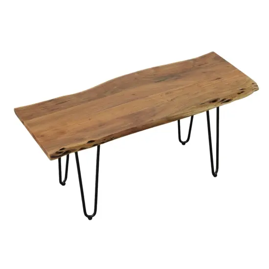 Contemporary Home Living Wooden Rectangular Coffee Table - 40" - Black Brown {3}