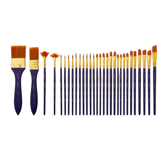 KINGART&reg; Gold Nylon Brush Set 30 pc {2}
