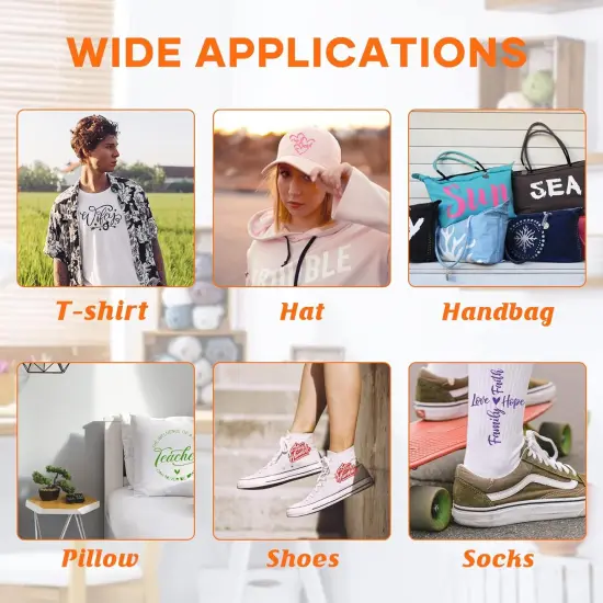 HTV Heat Transfer Vinyl Bundle - 20 Pack 12'' x 3FT Iron on Vinyl-20 {2}