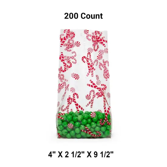 4&rdquo; x 2 1/2&rdquo; x 9 1/2&rdquo; Christmas Cello Bags for Candy and Gifts {1}