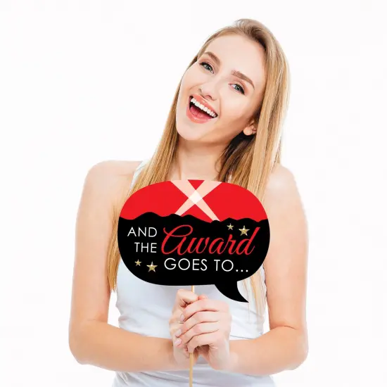 Big Dot of Happiness Red Carpet - Movie Night Party Photo Booth Props Kit - 20 Count {4}