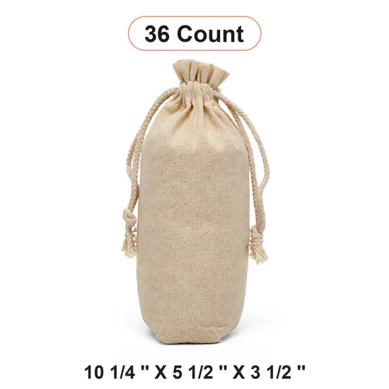 Reusable Cotton Muslin Storage Bags 10 1/4" x 5 1/2" x 3 1/2" {1}