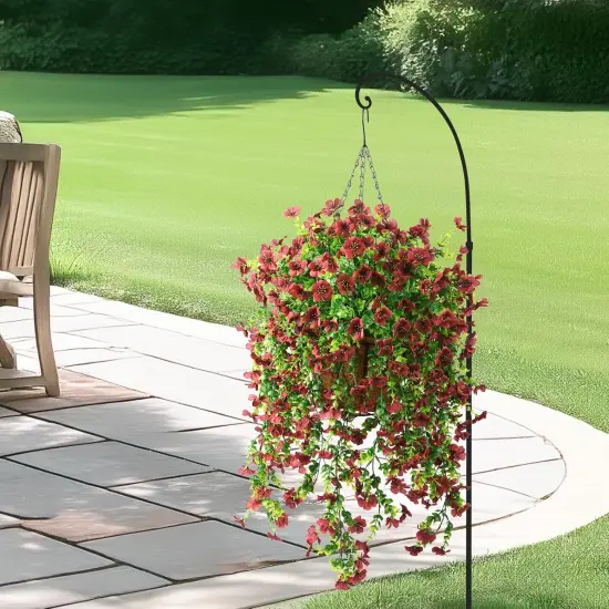 Vibrant Faux Daisy Hanging Plants - 2PCS Fall D&eacute;cor Orange brown {8}