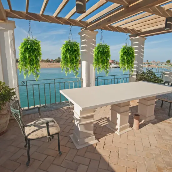 Hanging Curly Seaweed Ferns in Basket - UV Resistant D&eacute;cor {6}