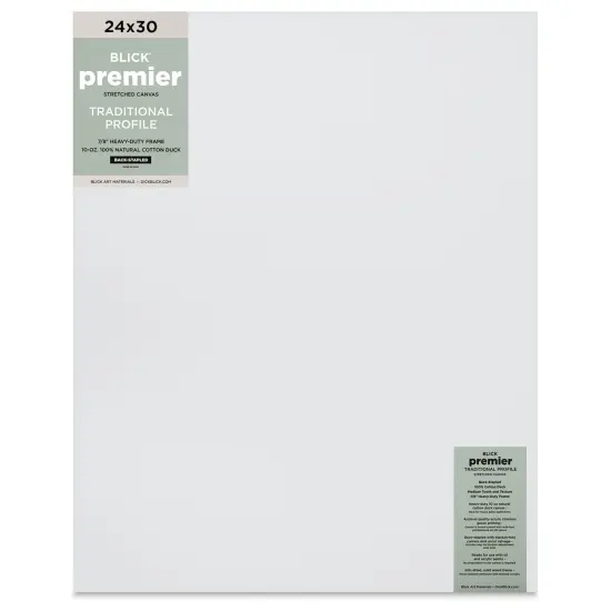Blick Premier Stretched Cotton Canvas - Traditional Profile, Back-Stapled, 24" x 30" {1}