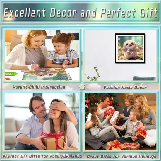 Sloth Diamond Painting Art Kits for Adults,5D Diamond Painting Diamond Art Kits,with Round Diamond Dots Full Drill Diamonds Crafts for Wall Decor&Gift-12x12in {4}