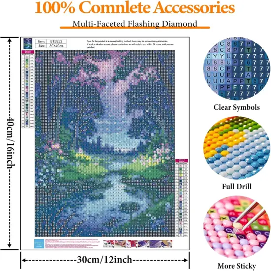 Forest Diamond Art Kits - 12 x 16 Inch (BLKJDP04) {4}