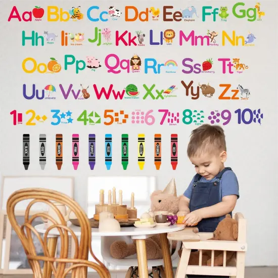 Animal Alphabet Numbers Wall Decals - 6 Sheets {3}