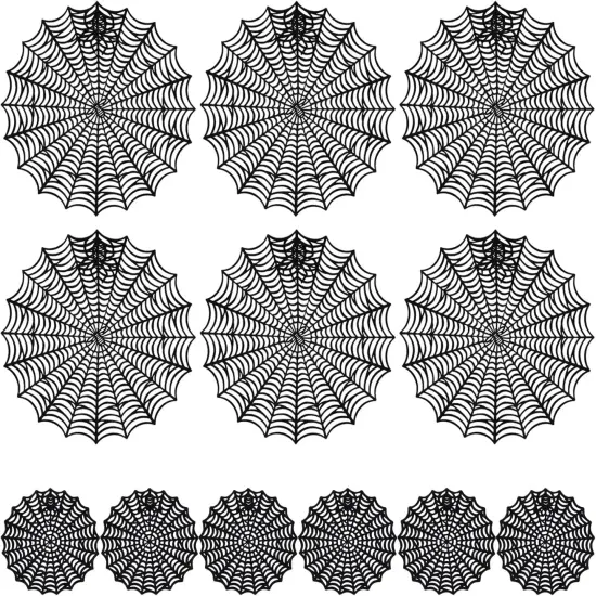 12-Piece Spider Web Placemat & Coaster Set &ndash; Halloween Table Decor {1}