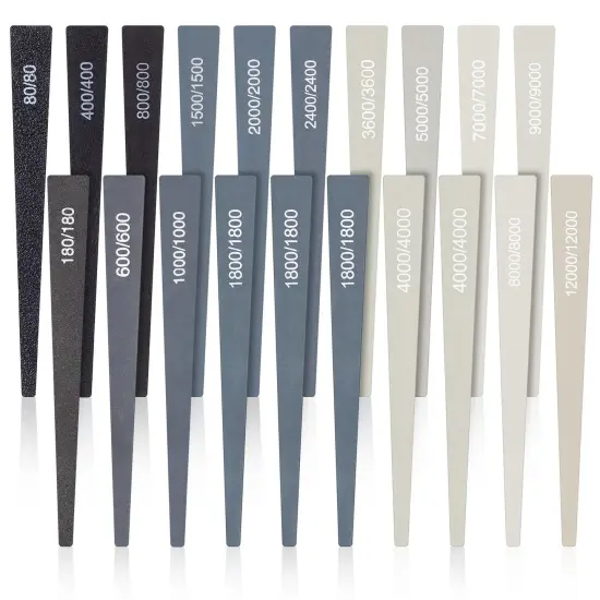 20 Pcs Sanding Sticks for Plastic Models Polishing Sticks Assorted Metal and Wood Sanding Tools Accessory for Model Craft Amateur Beginner(Low Grits and High Grits,Groovy Style) {1}