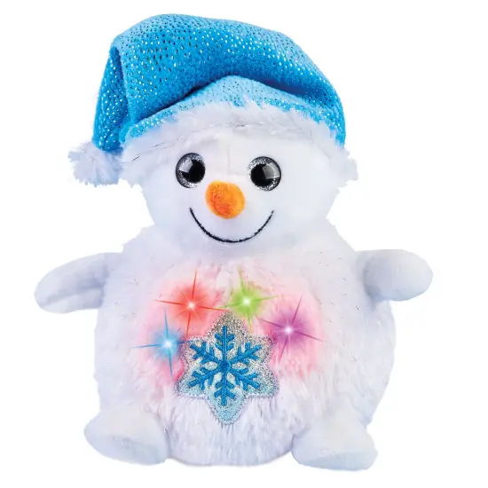 Collections Etc Lighted Color Changing & Singing Plush Snowman Figurine {2}