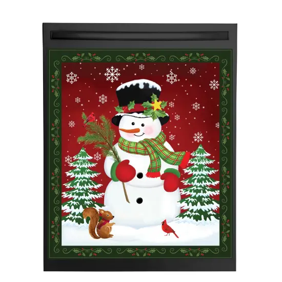 Collections Etc Holiday Snowman & Pine Trees Kitchen Dishwasher Magnet {2}