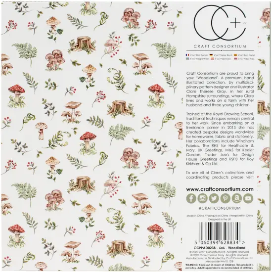Craft Consortium Double-Sided Paper Pad 6"X6" 40/Pkg-Woodland {4}