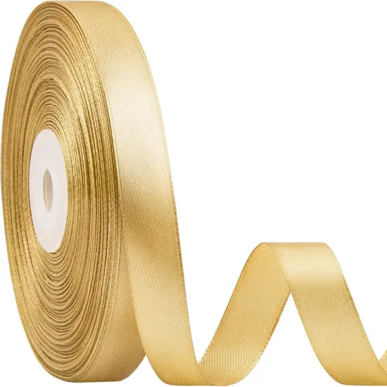 1/2 Inch 50 Yards Champaign Gold Satin Ribbon {1}