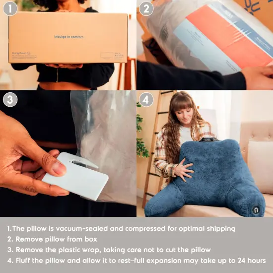 Nestl Fur Reading Pillow with Laptop Lap Desk Blue {5}