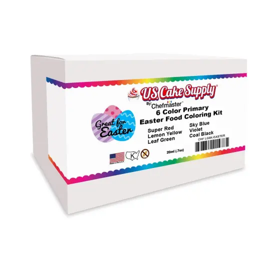 U.S. Cake Supply 6 Color Primary Easter Food Coloring Kit {3}