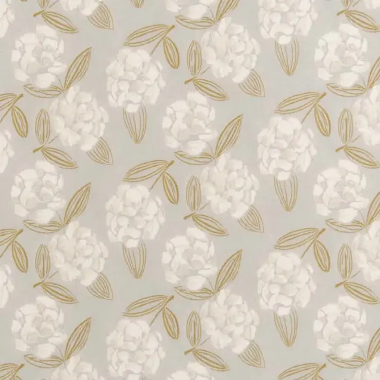 Magnolia - Gold & Yellow,Grey & Silver Floral Upholstery Fabric 54 Inches" {1}