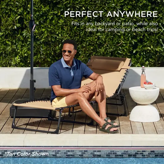 Best Choice Products Patio Chaise Lounge Chair, Outdoor Portable Adjustable Pool Recliner w/ Pillow Hot Pink {6}