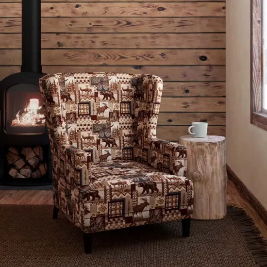 Maple - Brown Novelty Upholstery Fabric 54 Inches" {2}