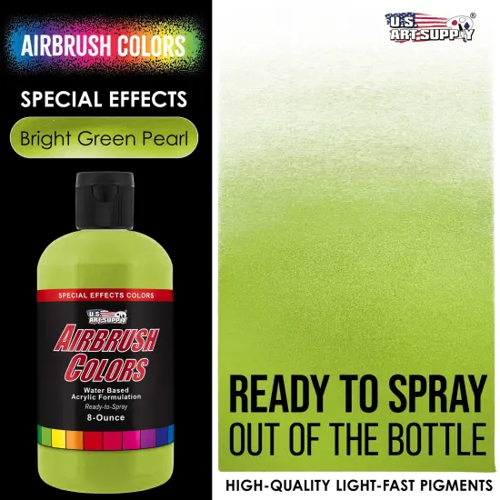 Bright Green Pearl, Pearlized Special Effects Acrylic Airbrush Paint, 8 oz. {2}