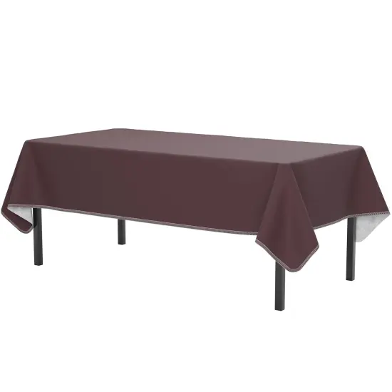 Exquisite Vinyl Tablecloth &ndash; 54" x 70" &ndash; Pack of 1 &ndash; Rectangular Plastic Table Cover with Flannel Backing &ndash; Reusable & Waterproof Tablecloth for Events and Parties Brown {6}