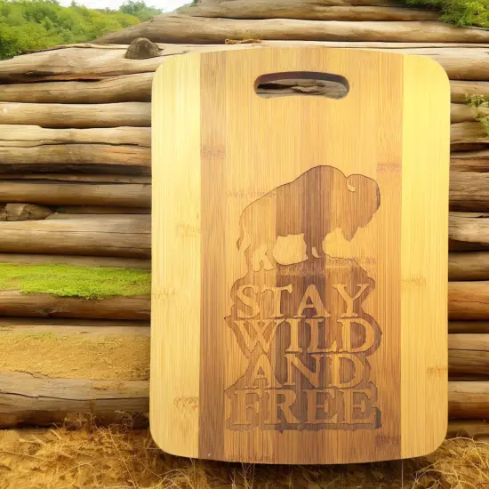 Stay Wild and Free - Buffalo - Cutting Board {5}