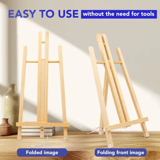 15In Wood Easels, Easel Stand for Painting Canvases（16PCS） {4}