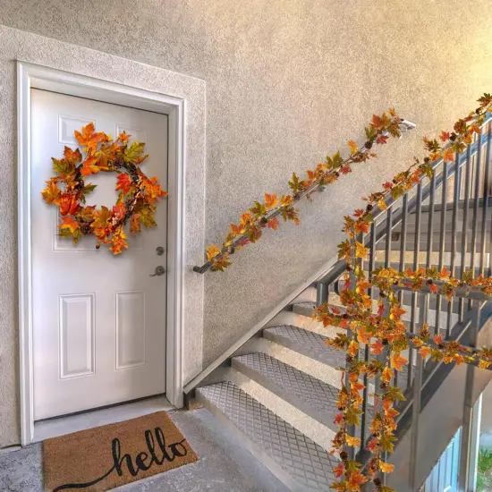 6 Ft Fall Decor Garland with Pine Cones Berries {4}