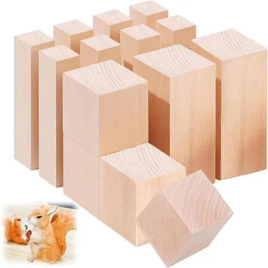 14Pcs Basswood Carving Blocks (2x2x2,4x1x1,4x2x2) in {1}
