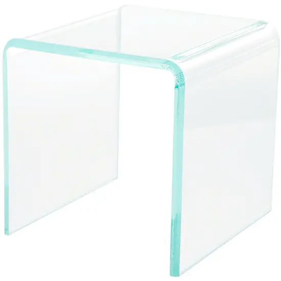 Plymor Clear Acrylic "Green Glass-Look Beveled Edge" Display Riser 5" x 5" x 5" (1/4" thick) {1}