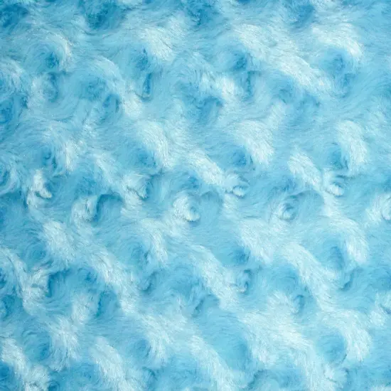 1 Yard Turquoise Minky Rose Swirl Fabric Embossed, 58/60" Width {1}