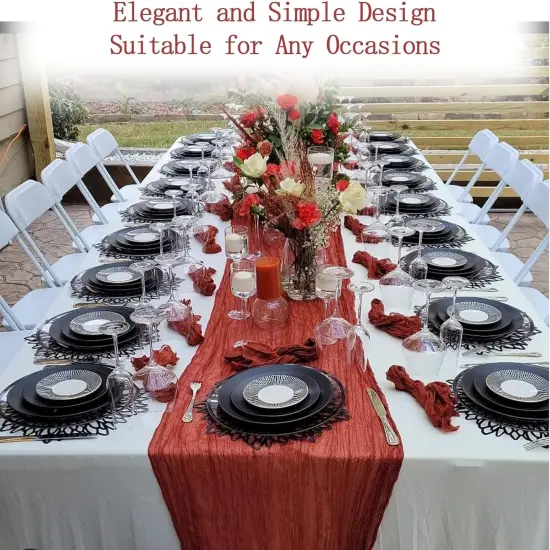 4 Pack Terracotta Cheesecloth Table Runner 20 x 120 inch {5}