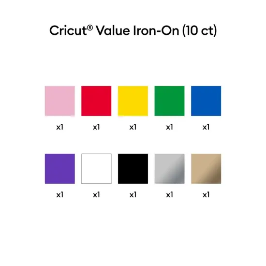 Cricut Value Iron-on - Rainbow Sampler - 12x12 in (10) {3}