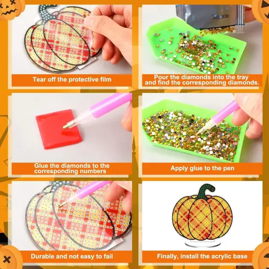 9 Pcs Fall Diamond Painting Tabletop Decor {4}