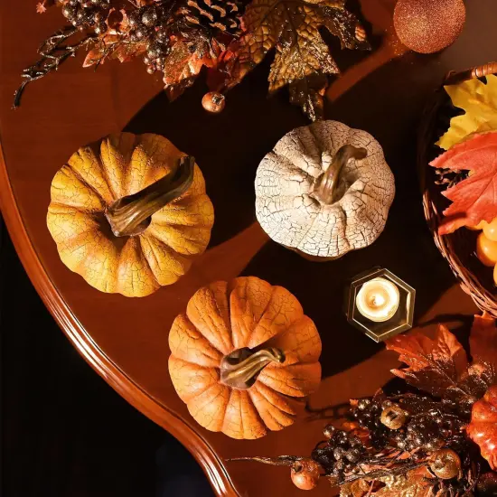 Fall Pumpkin Table Decor - Cracked Pumpkin {5}