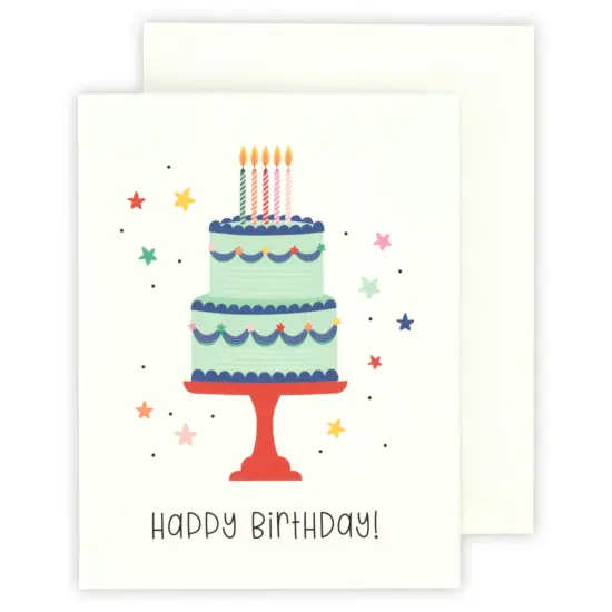 Echo Park Greeting Card 1/Pkg-Happy Birthday Cake {1}