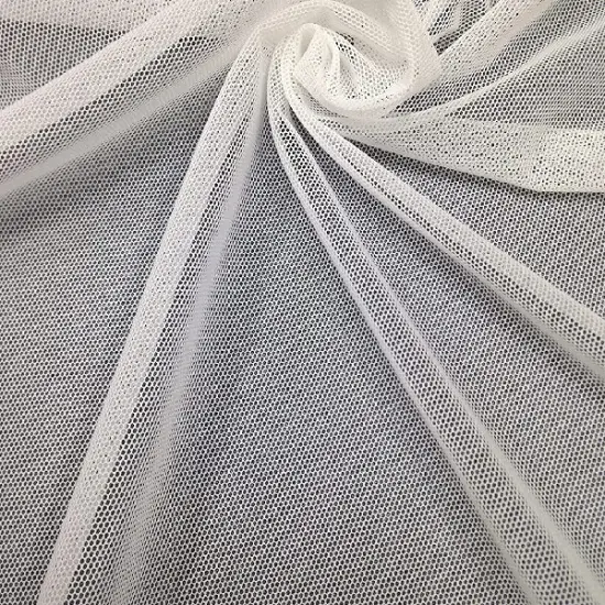 1 Yard Micro Stretch Mesh Nude Fabric, 100% Polyester, 60" Wide Off White {5}