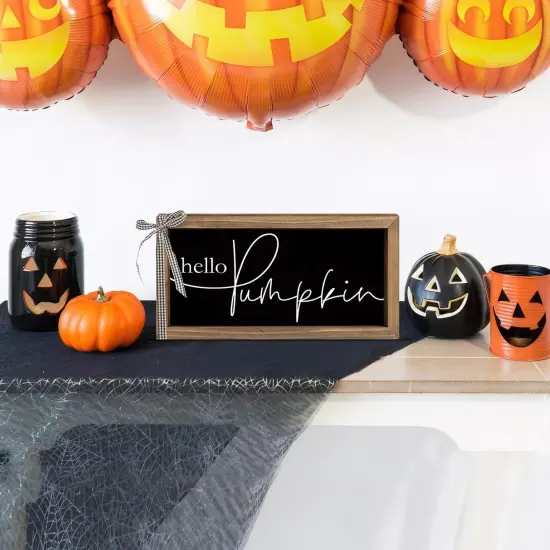 Hello Pumpkin Sign Table Top Decor {3}